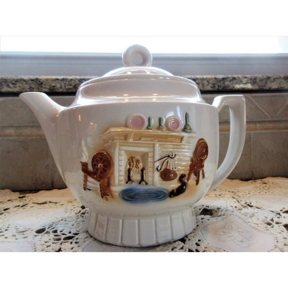 Porcelier teapot, 1930s, made in USA, collectable teapot, 60 oz, 7.5 cups - Picture 1 of 10